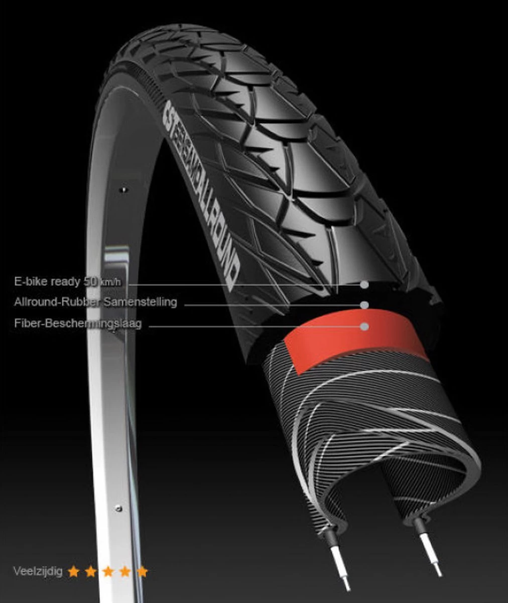 CST Classic Allround Buitenband 28x1 5/8x 1 3/8 (37-622) Zwart - Afbeelding 2