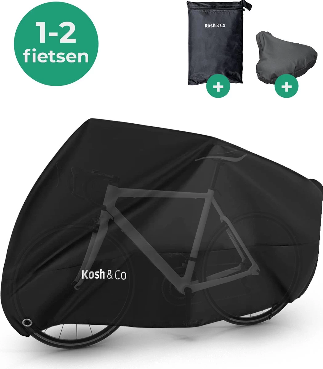 Merkloos Fietshoes Voor 2 Fietsen - Fietshoes Waterdicht - XL - Incl. Gratis Zakje & Zadelhoes