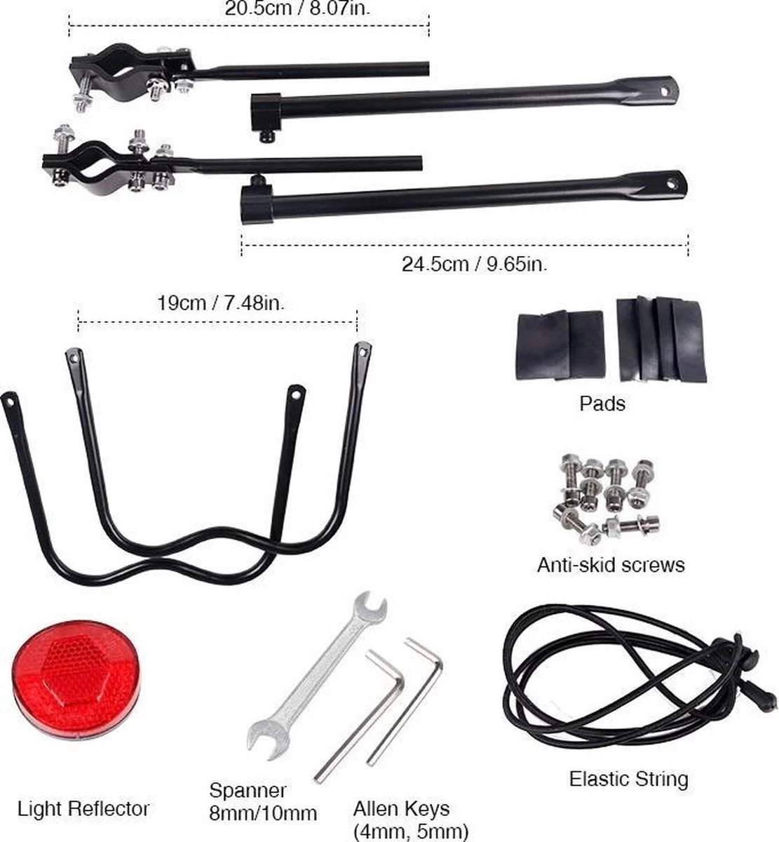 Merkloos Bagagedrager Fiets - Bagagerek Met Zadelpenbevestiging - Aluminium - Zwart - Geschikt Voor Mountainbike & Racefiets - Afbeelding 2