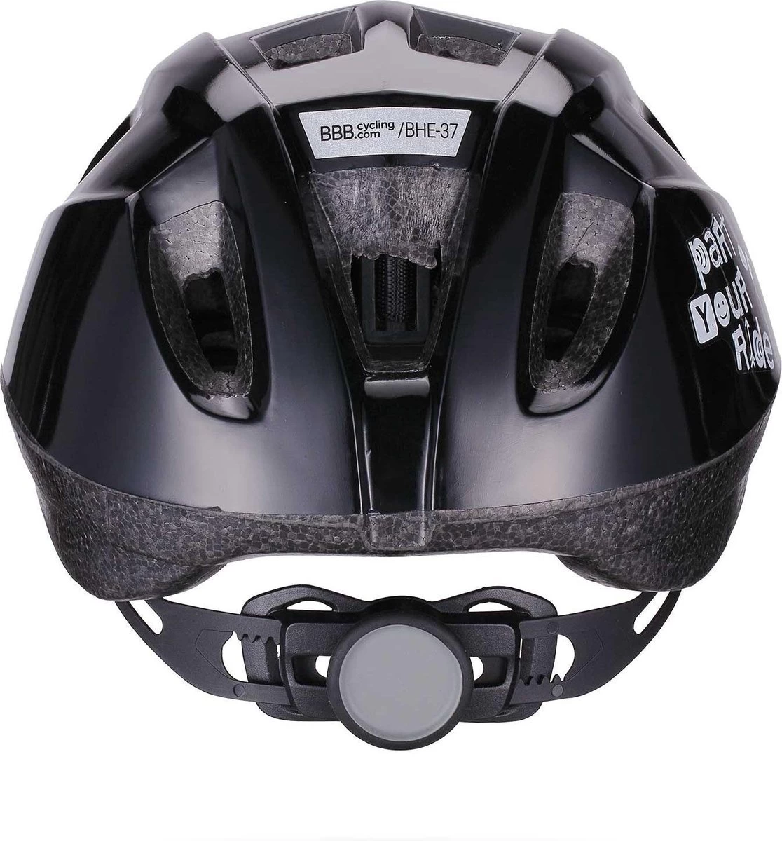 BBB Cycling Boogy Fietshelm - Kind - Maat M - Glanzend Zwart - BHE-37 - Afbeelding 7