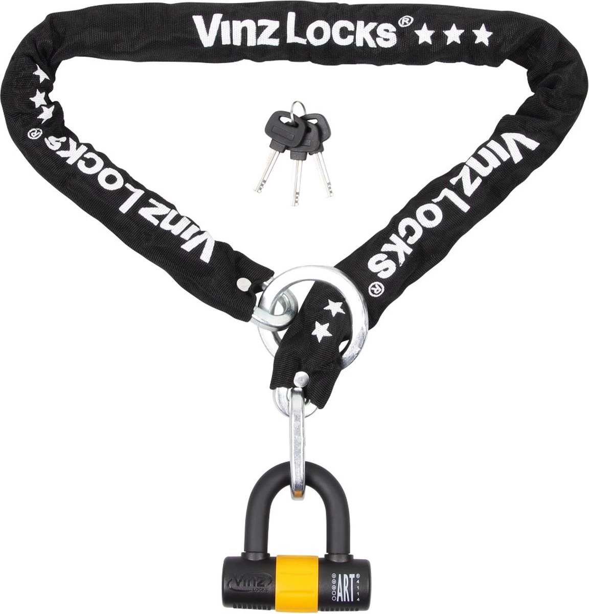 VINZ Kungur ART 3 Kettingslot 100 Cm / Fietsslot / Scooterslot / Motorslot / Schijfremslot