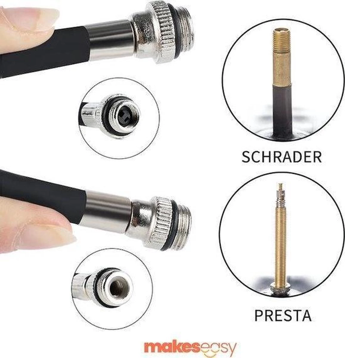 Fietspomp Racefiets | Mini Fietspomp | Met Flexible Slang | 8 Bar | Zwart - Afbeelding 4