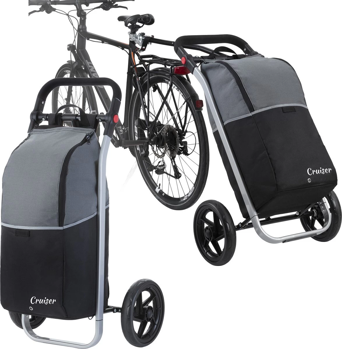 Shoppingcruiser 2 In 1 Boodschappentrolley Voor Achter De Fiets - Fietskar - Robuuste Boodschappenwagen - Allround Bagagekar