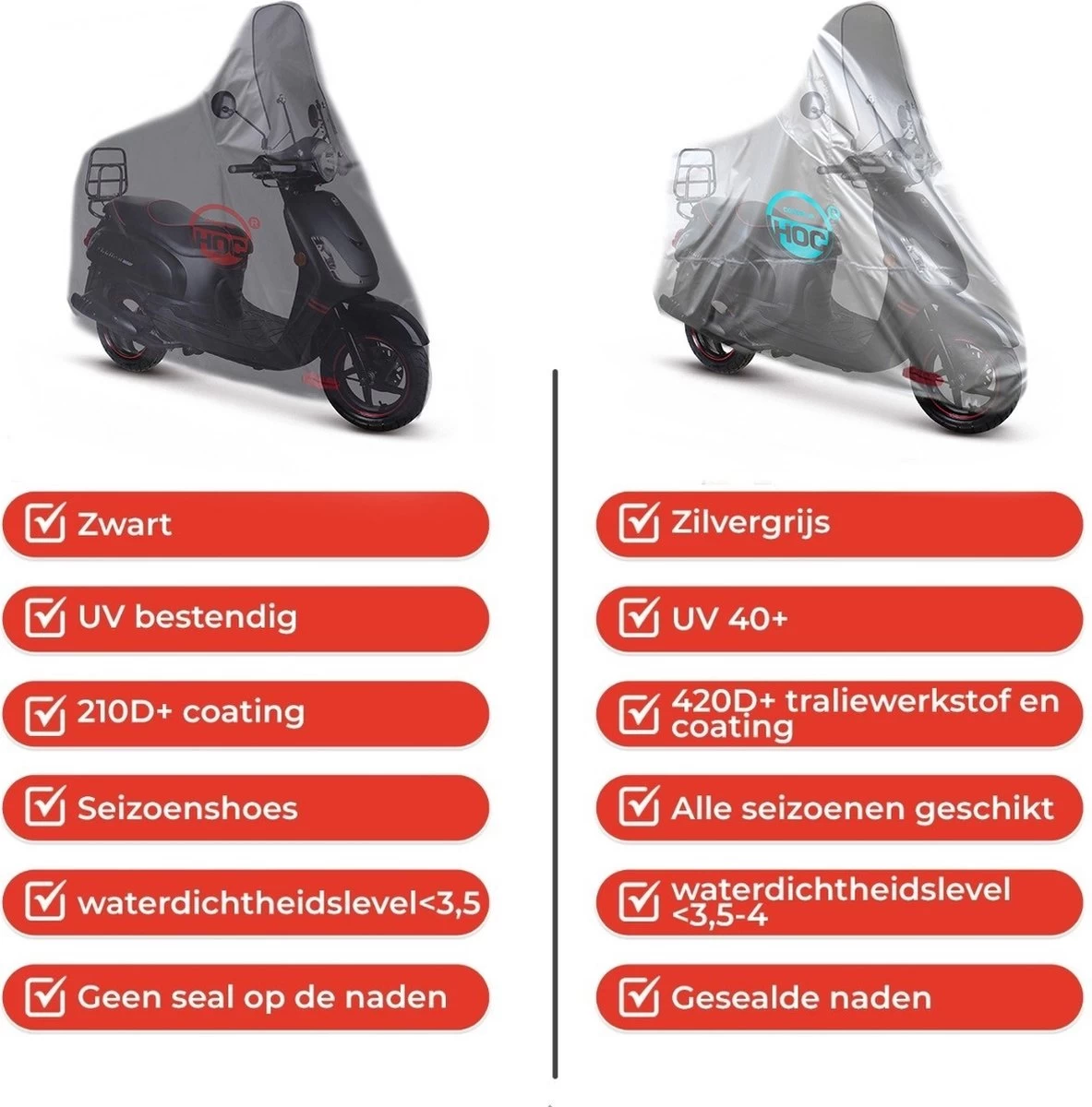 CUHOC Scooterhoes Voor De Sym Fiddle 2 & 3 (Met Hoog Windscherm) Stofvrij / Ademend / Waterdicht Redlabel - Afbeelding 2