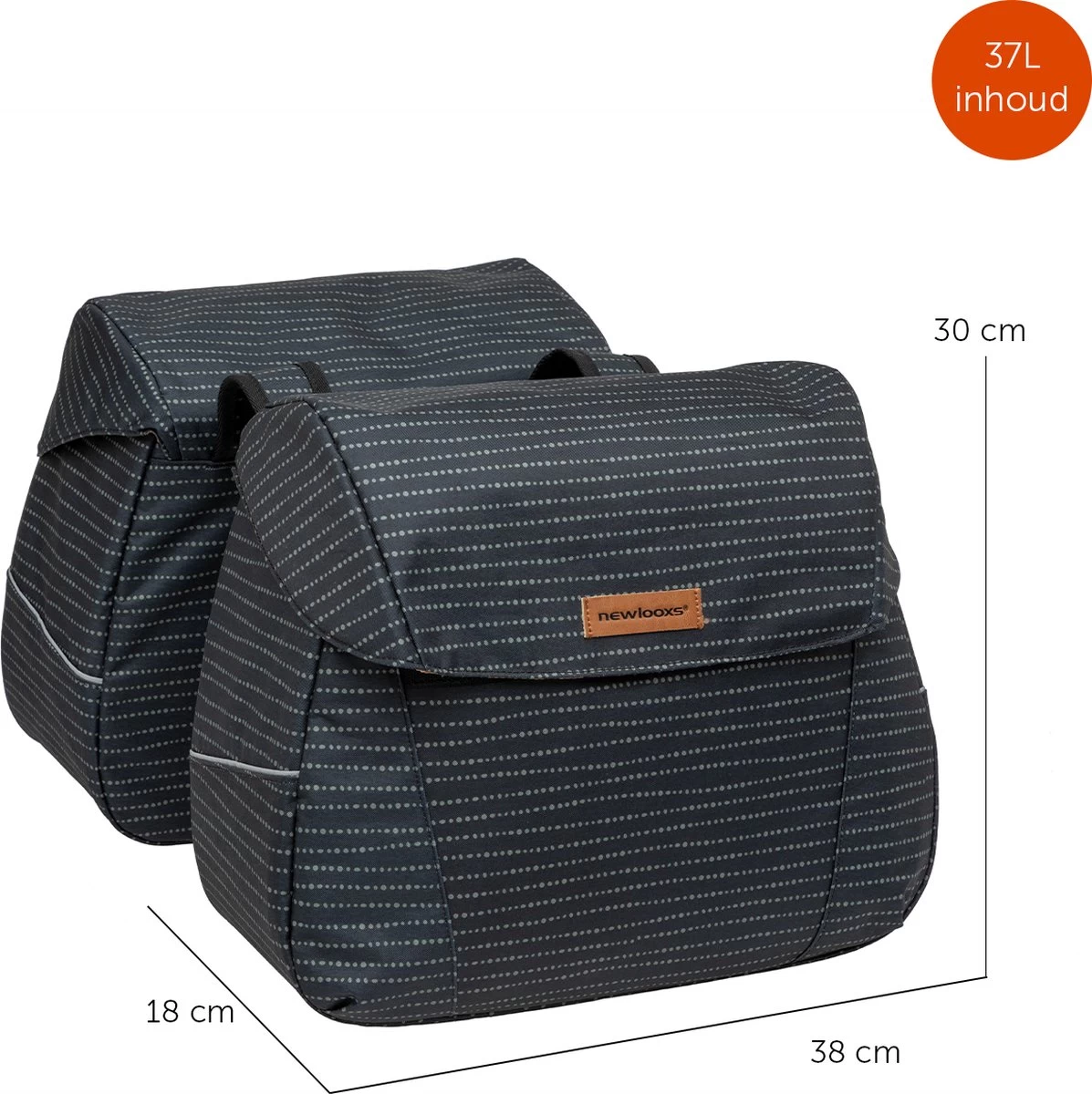 New Looxs Joli Double Nomi Dubbele Fietstas - 37 Liter - Zwart - Afbeelding 4