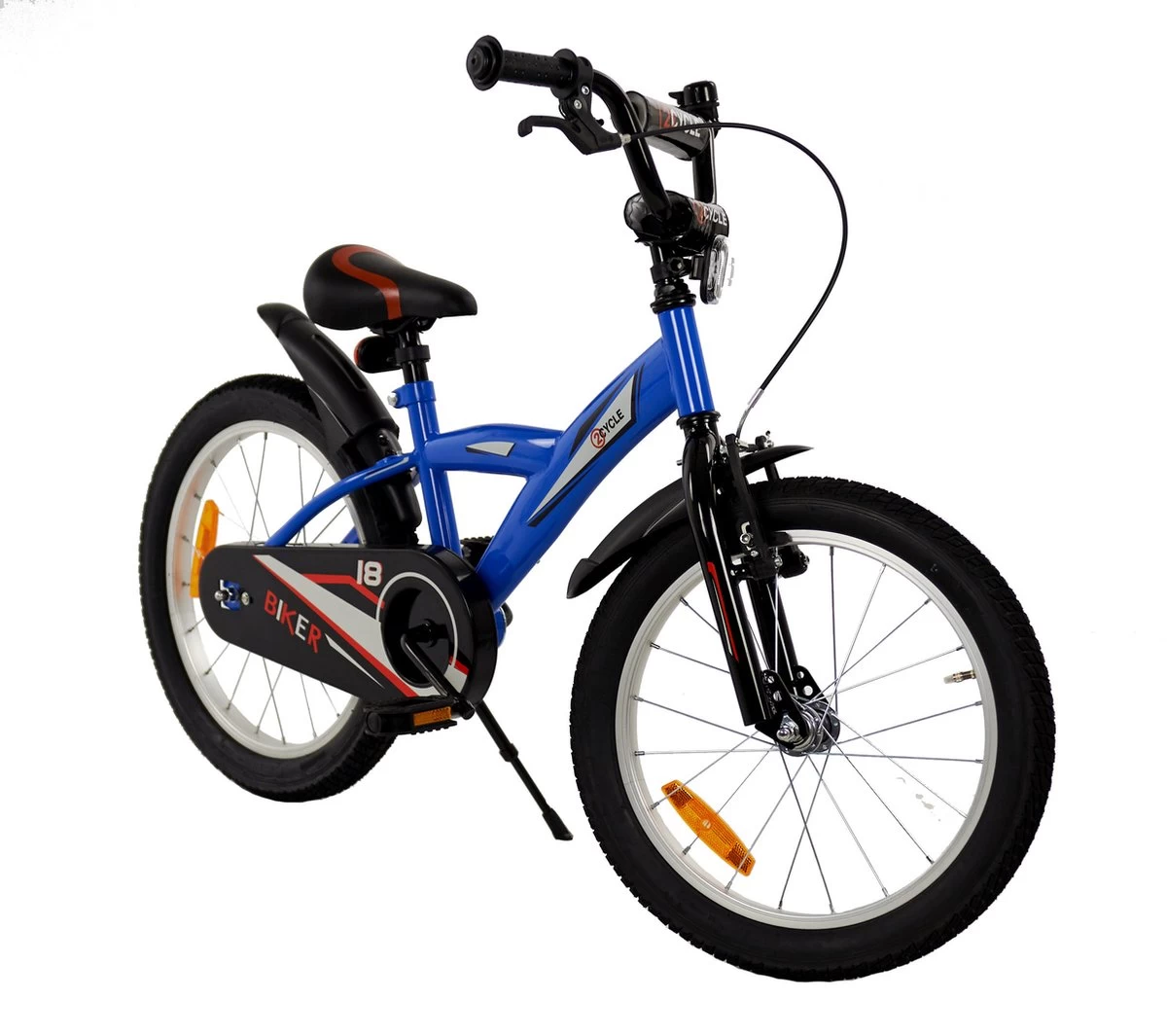 2Cycle Biker Kinderfiets - 18 Inch - Blauw - Jongensfiets - Afbeelding 3