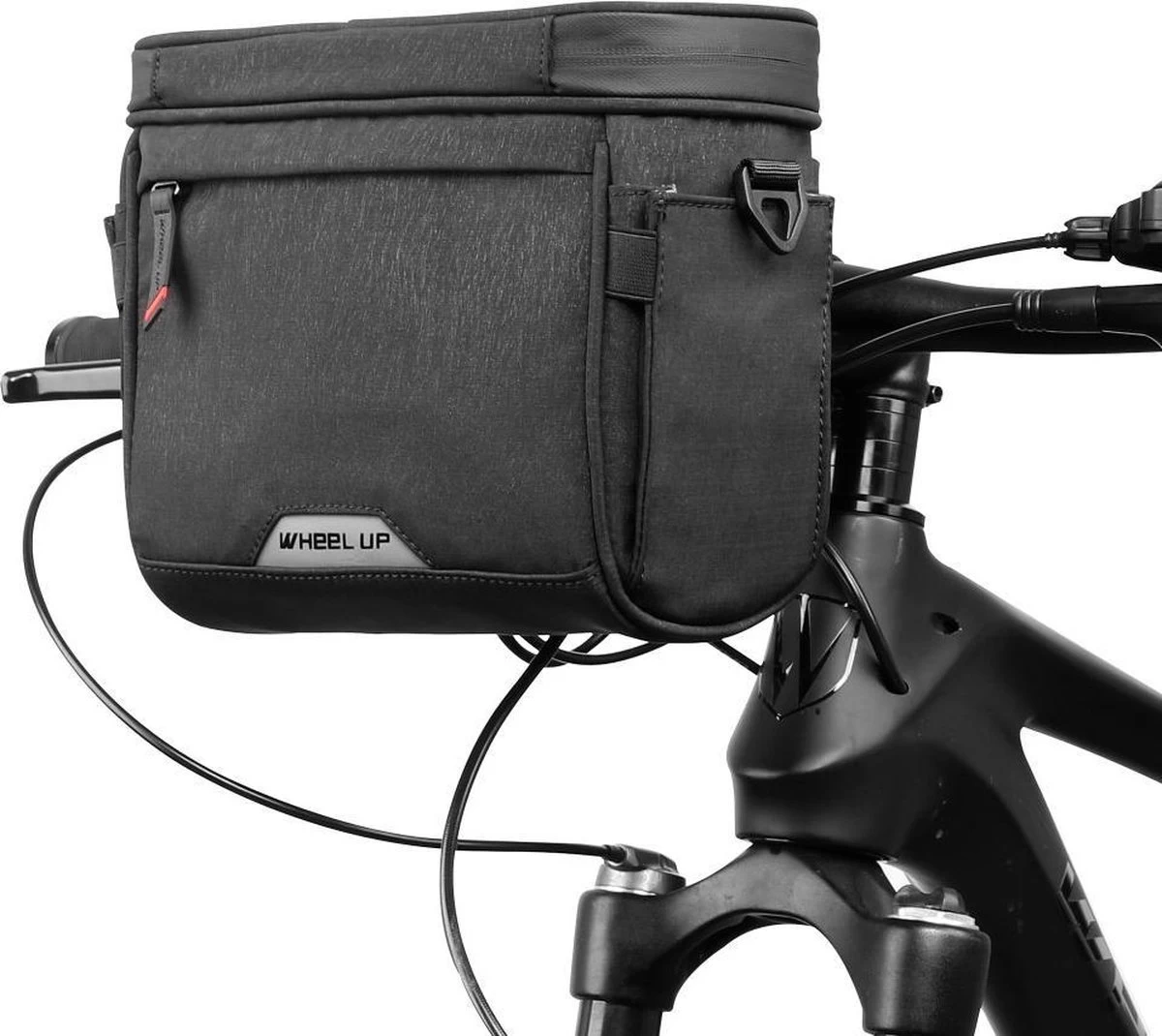 WHEEL UP D21 - Waterdichte Tas Voor Aan De Fiets - Fiets Tas Stuurtas Met Smartphone Houder – Waterdicht – Fietstas Stuur – Smartphone Houder Fiets – T/M 6.5 Inch - Zwart - Afbeelding 4