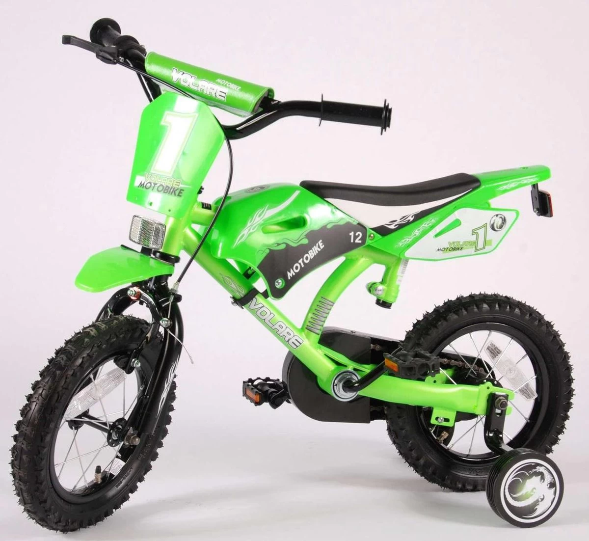 Volare Motobike Kinderfiets - Jongens - 12 Inch - Groen - 95% Afgemonteerd - Afbeelding 13