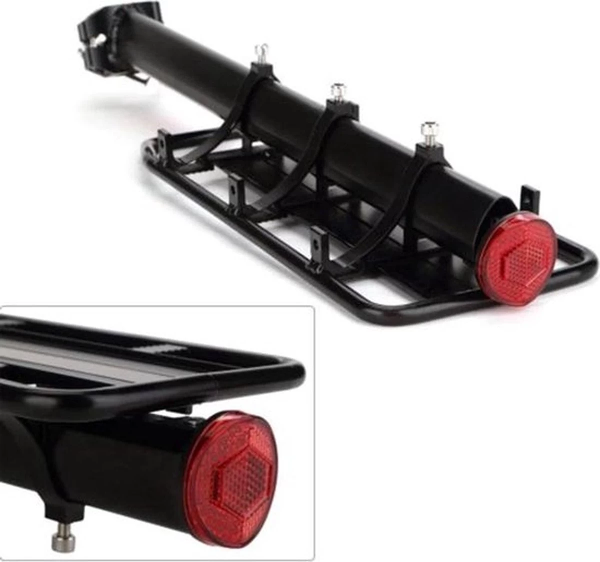 Merkloos Bagagedrager Fiets - Bagagerek Met Zadelpenbevestiging - Aluminium - Zwart - Geschikt Voor Mountainbike & Racefiets - Afbeelding 7