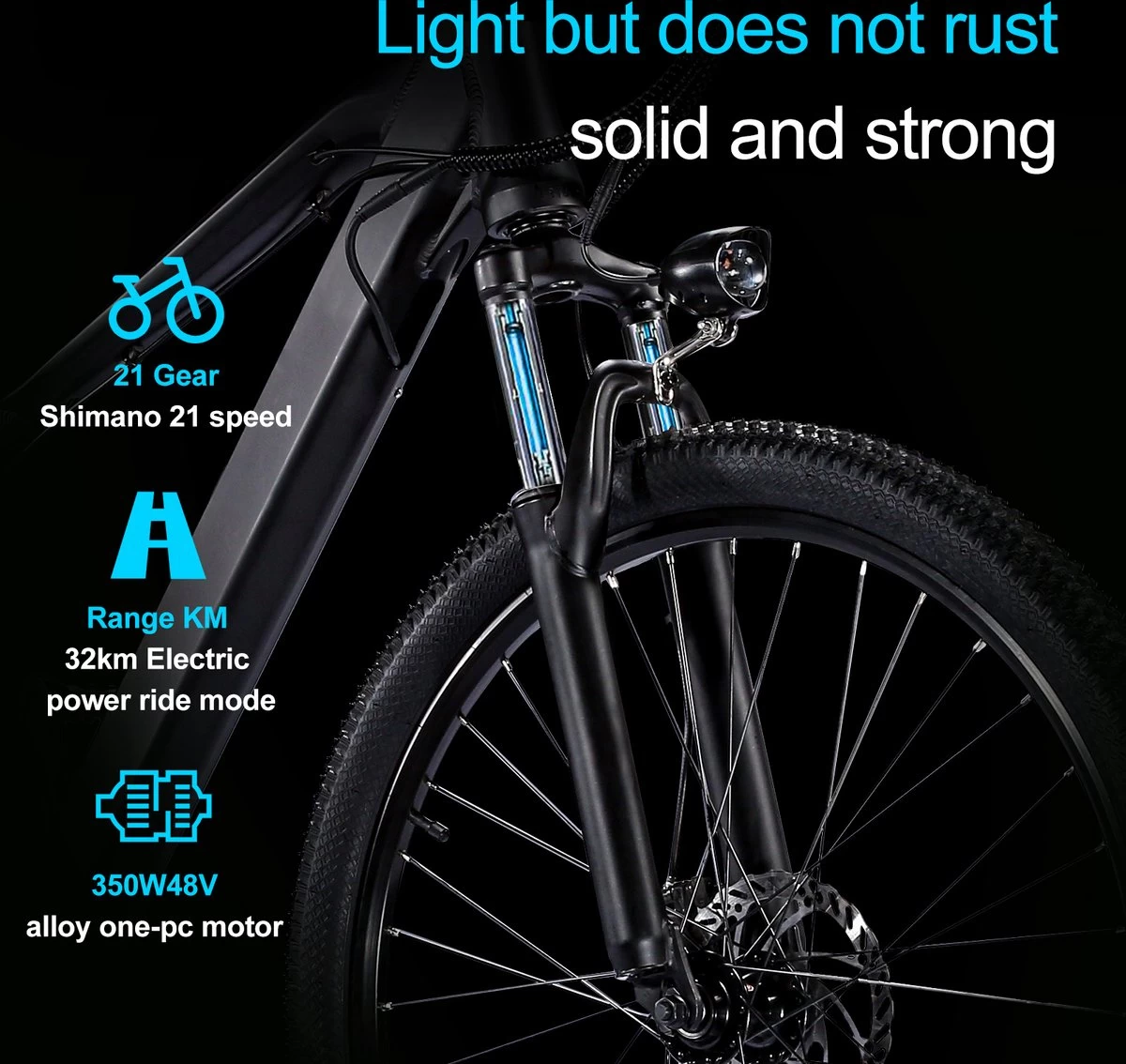 Elektrische Fiets Off-Road | E-Fietsen | Electric Mountain Bike | E-bike | 250W Motor | 26 Inch | Zwart BK7 - Afbeelding 7