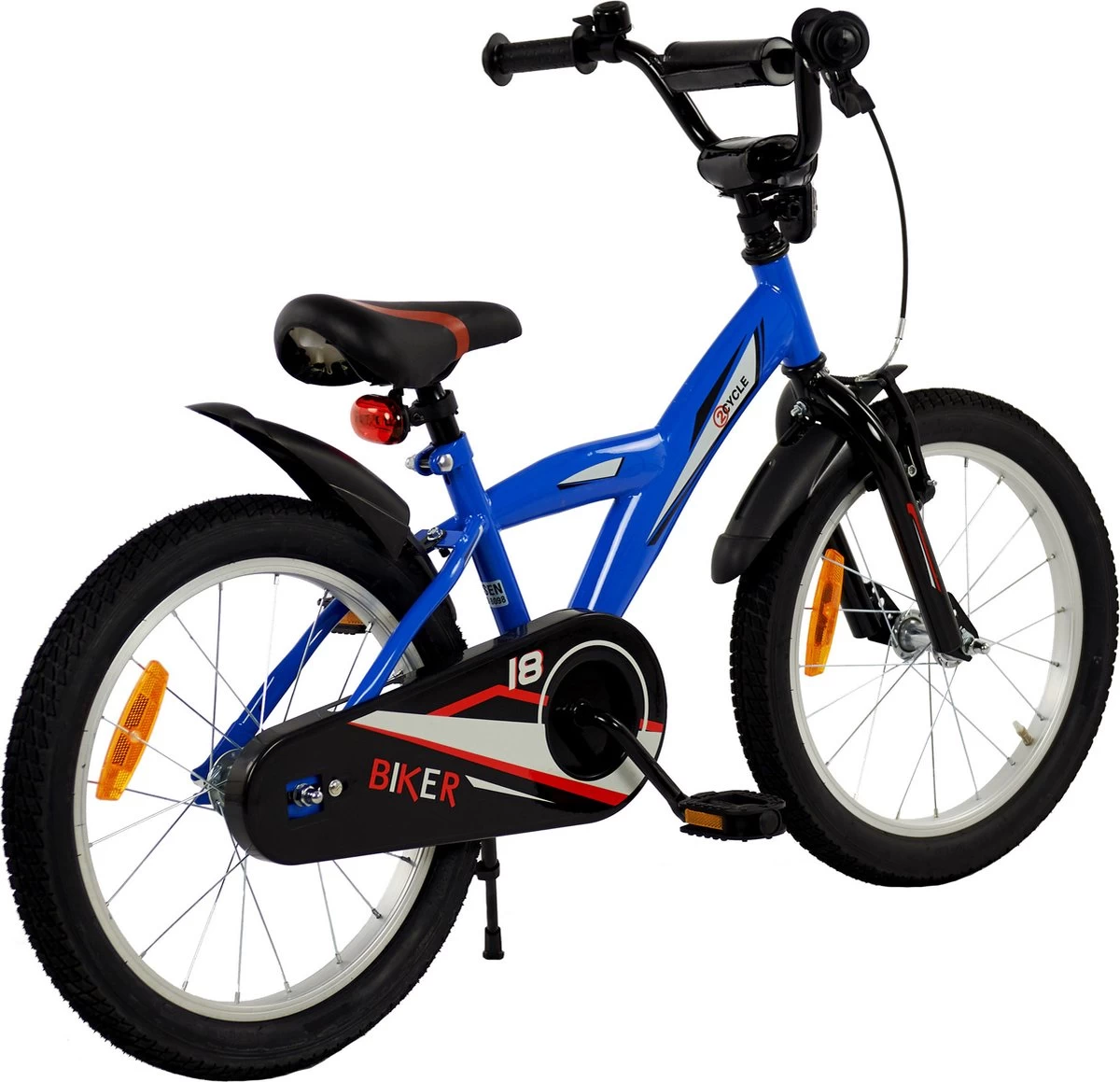 2Cycle Biker Kinderfiets - 18 Inch - Blauw - Jongensfiets - Afbeelding 4
