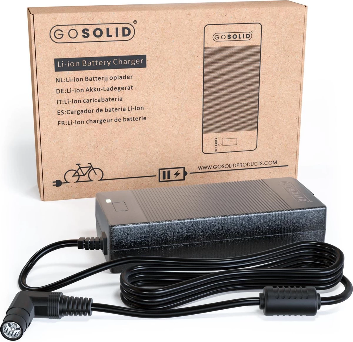 GO SOLID! ® Oplader Elektrische Fiets - 42V 2A - 1-Polige Plug - Afbeelding 2