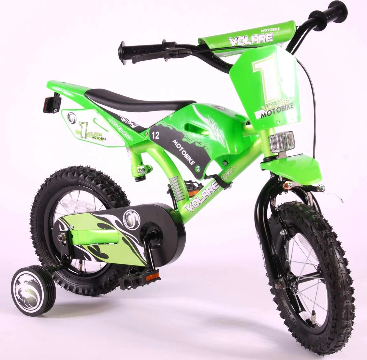 Volare Motobike Kinderfiets - Jongens - 12 Inch - Groen - 95% Afgemonteerd - Afbeelding 5