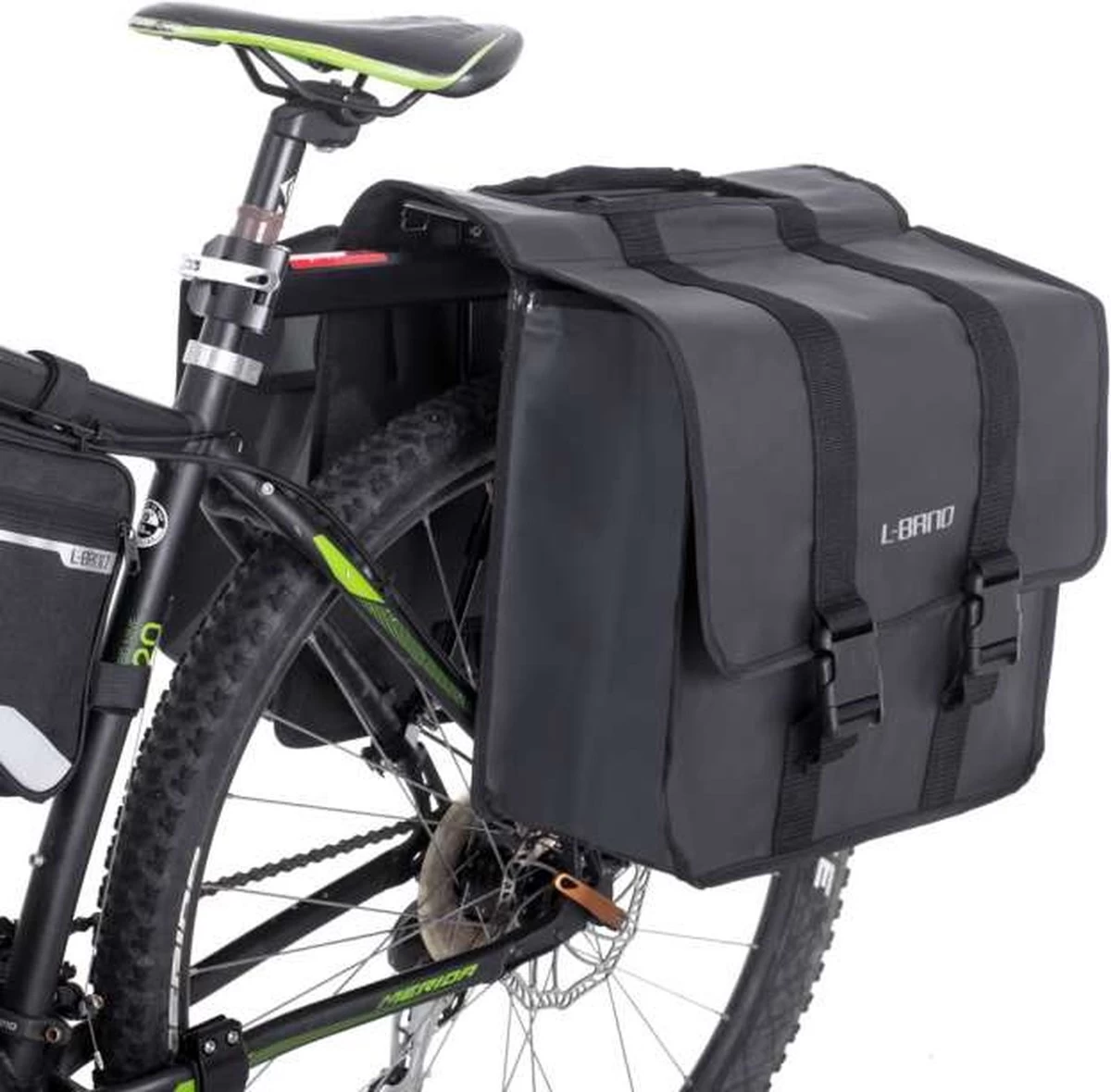 L-BRNO - FIETSTAS - DUBBELE FIETSTAS - WATERAFSTOTEND - MET GRATIS FIETSHOES- REFLECTOREN - OOK VOOR ELECTRISCHE FIETSEN - Afbeelding 14