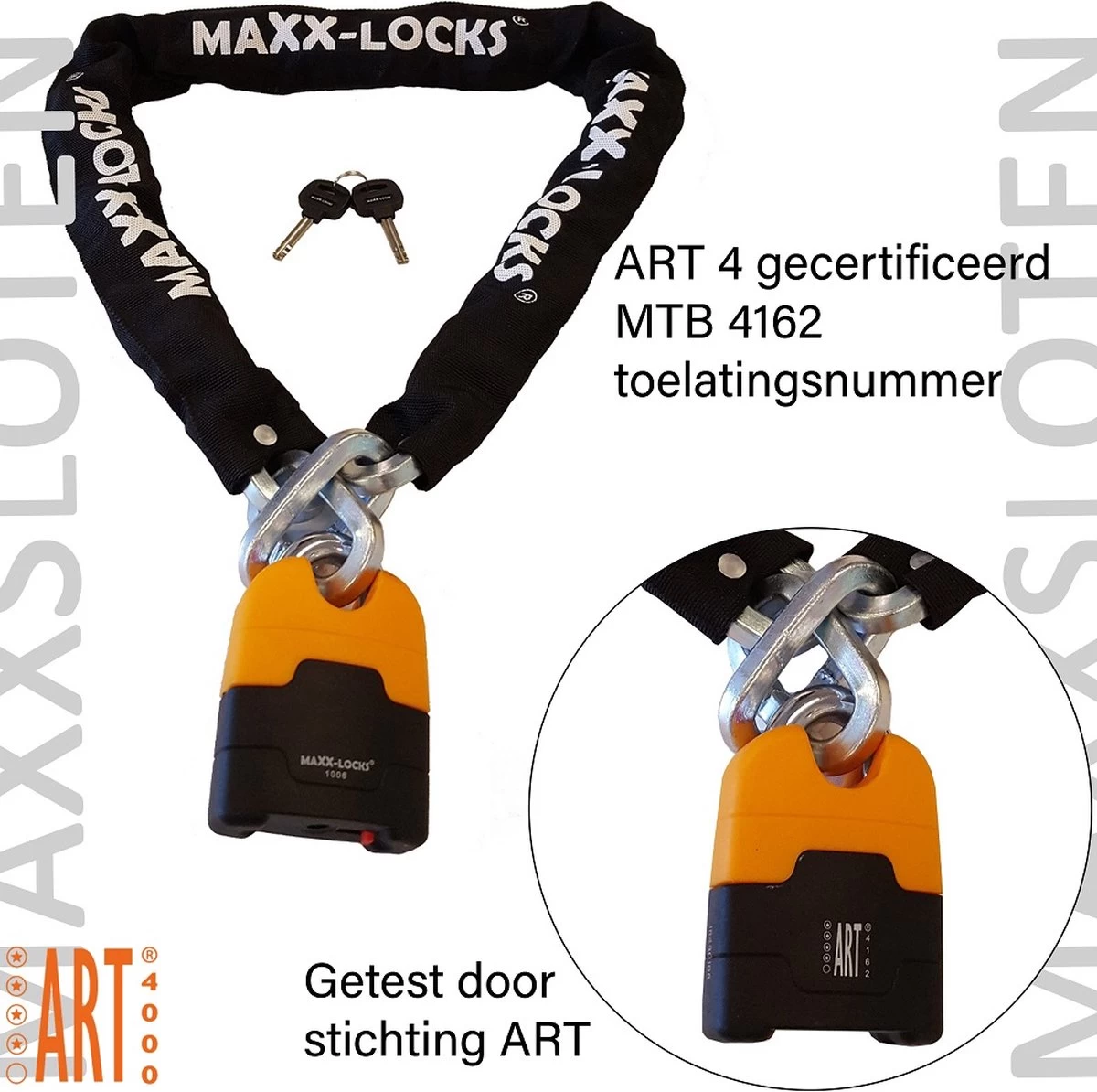 Maxx-Locks Ohura Motorslot / Scooterslot ART 4 - Kettingslot 150cm - Afbeelding 3