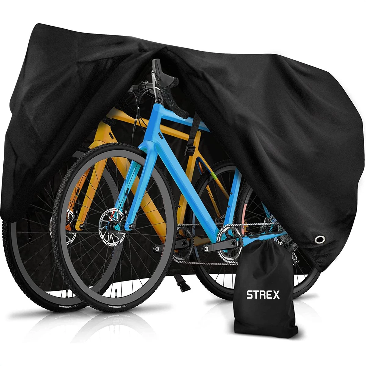 Strex Fietshoes Universeel Voor Alle Fietsen - Waterdicht Ultra Sterk Oxford - Fiets Hoes Voor 1/2 Fietsen - Incl. Opbergzak