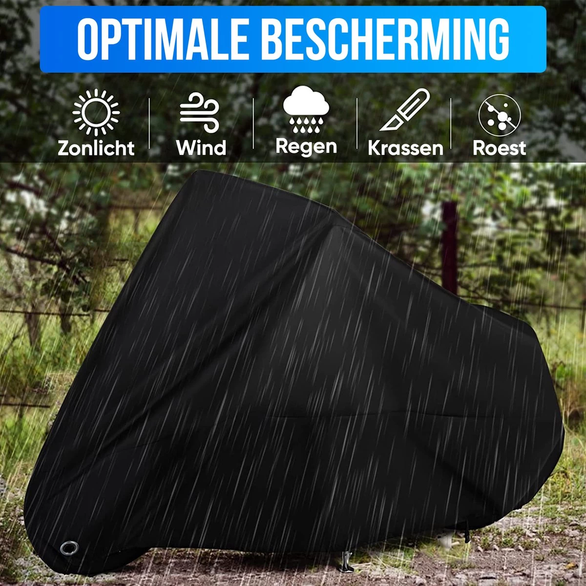 Strex Fietshoes Universeel Voor Alle Fietsen - Waterdicht Ultra Sterk Oxford - Fiets Hoes Voor 1/2 Fietsen - Incl. Opbergzak - Afbeelding 2