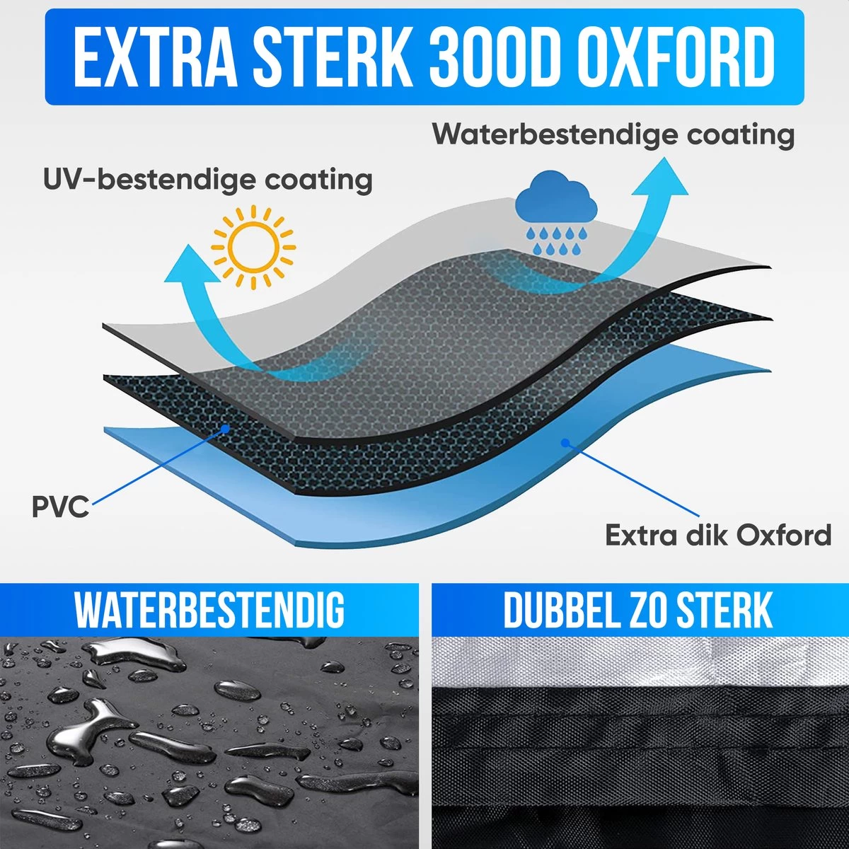 Strex Fietshoes Universeel Voor Alle Fietsen - Waterdicht Ultra Sterk Oxford - Fiets Hoes Voor 1/2 Fietsen - Incl. Opbergzak - Afbeelding 5
