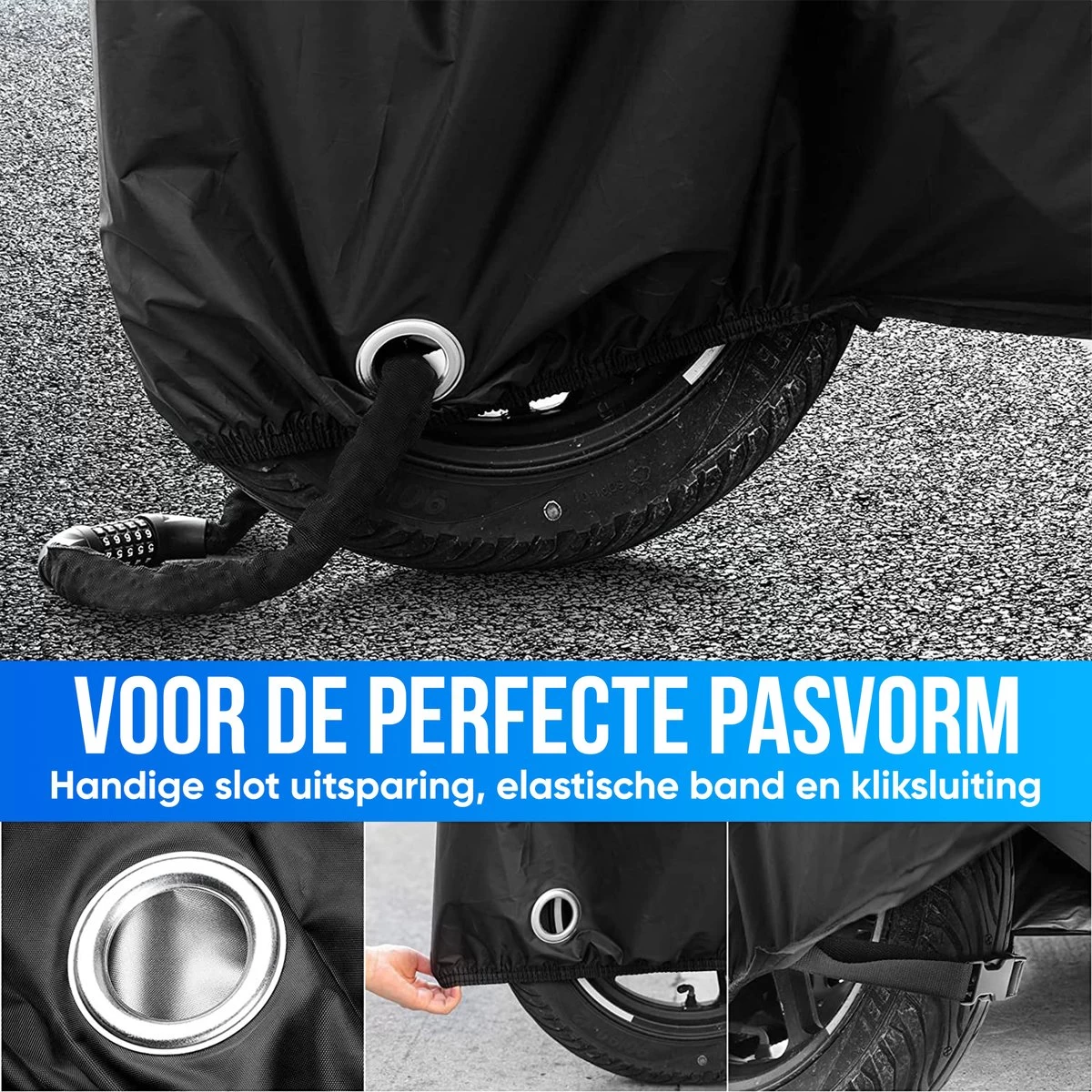 Strex Fietshoes Universeel Voor Alle Fietsen - Waterdicht Ultra Sterk Oxford - Fiets Hoes Voor 1/2 Fietsen - Incl. Opbergzak - Afbeelding 8