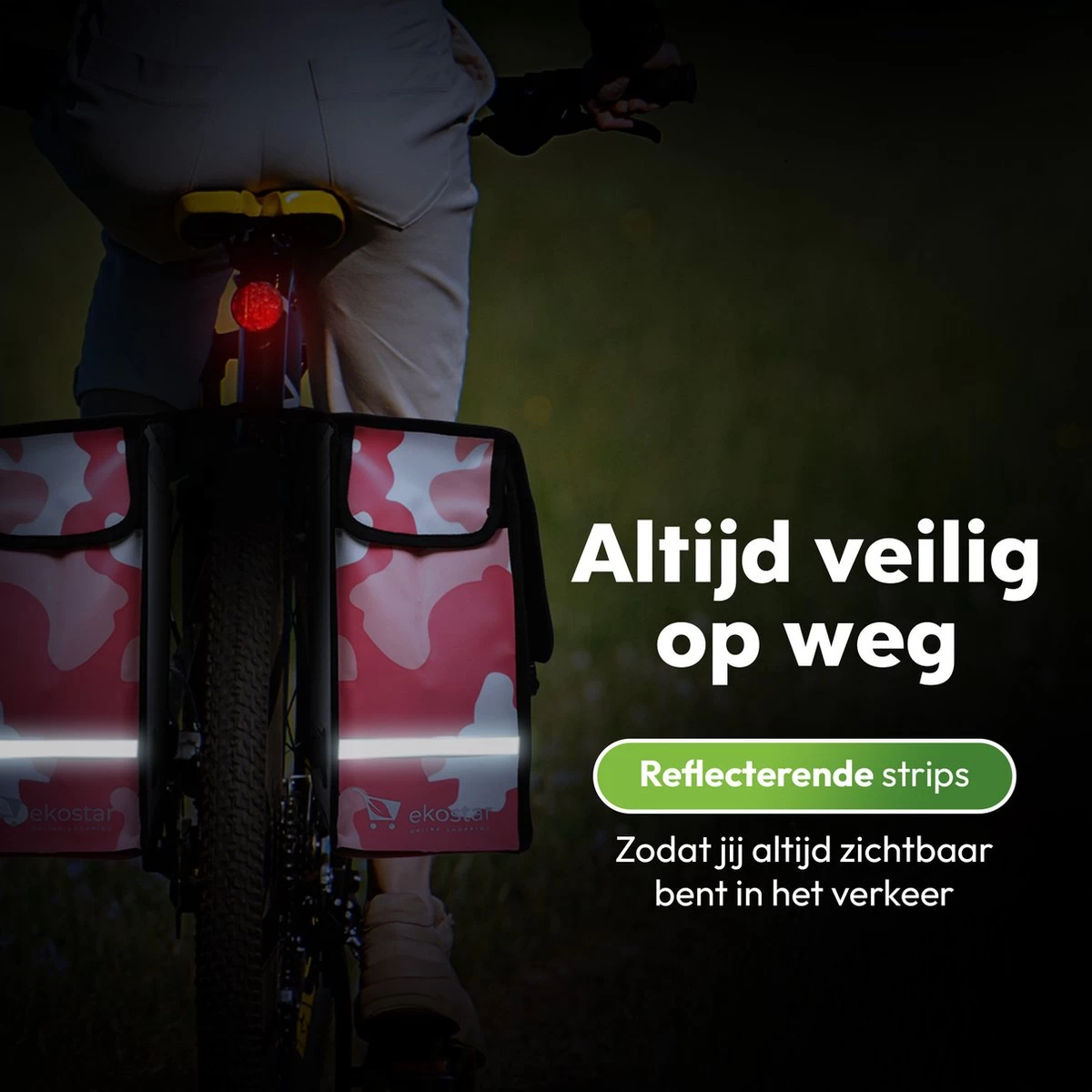 Ekostar® Online Shopping - Fietstassen Dubbel - Waterdicht - Fietstas - 46 Liter – Camouflage Roze – Fietstassen Elektrische Fietsen - Afbeelding 7