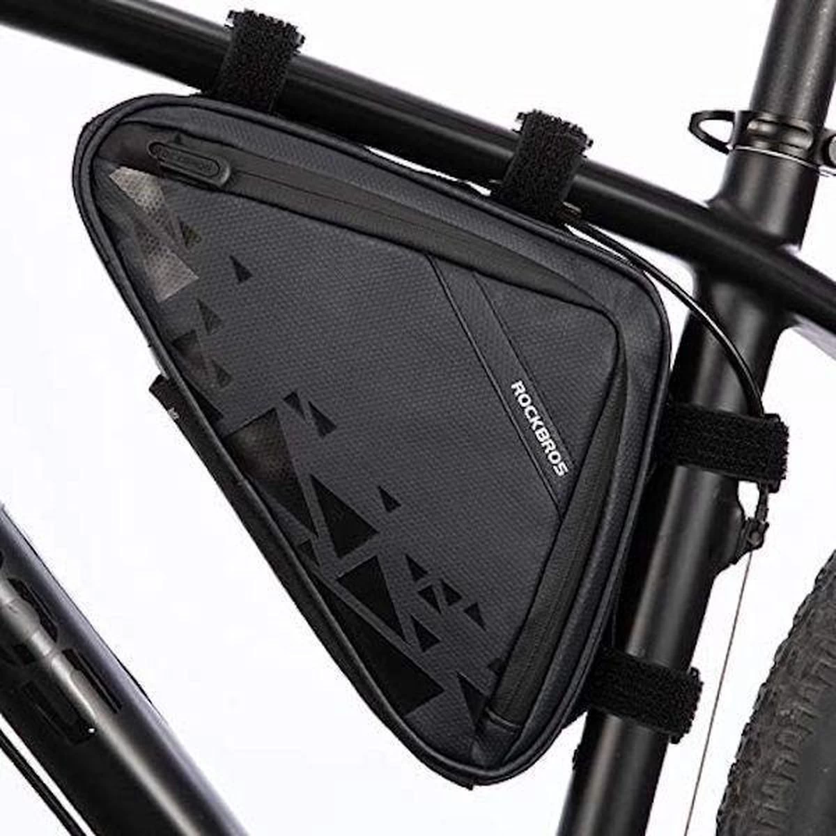 Merkloos Decopatent® PRO Fiets Frametas - Driehoek - Fietstas Voor Onder Fietsframe Tas - Waterdicht - Racefiets - Koersfiets - MTB - Ebike