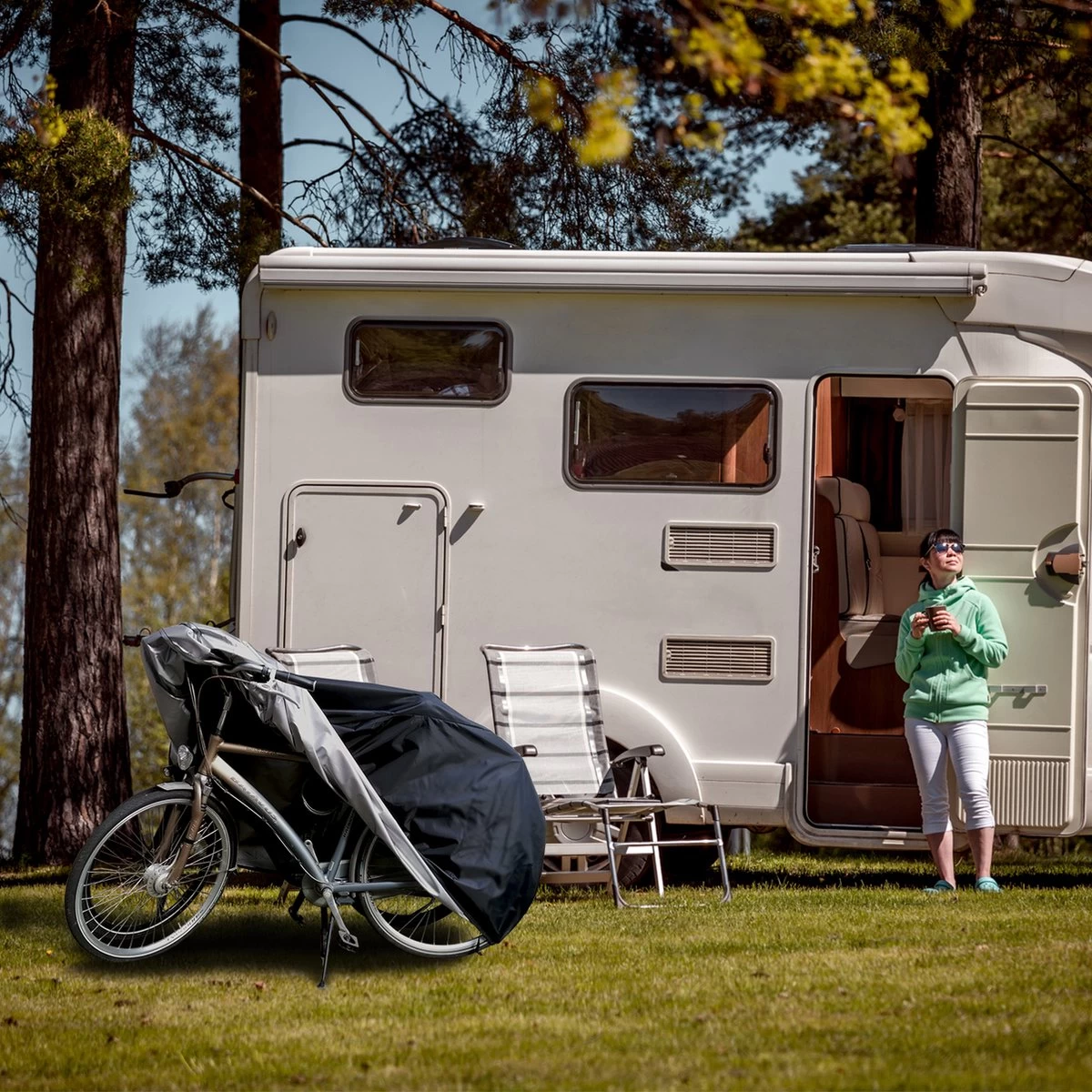 Vebics® Fietshoes Voor 1 Fiets Waterdicht - Elektrische Fiets - Fietsbeschermhoes - Stalling - Zwart - Afbeelding 11