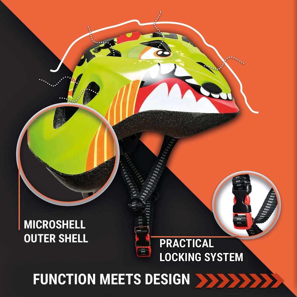 Skullcap By CAPITAL SPORTS Kinderfietshelm - Fietshelm Voor Kinderen 2-7 Jaar - Microshell Buitenschaal Van Polycarbonaat - 12 Luchtopeningen - Afbeelding 4