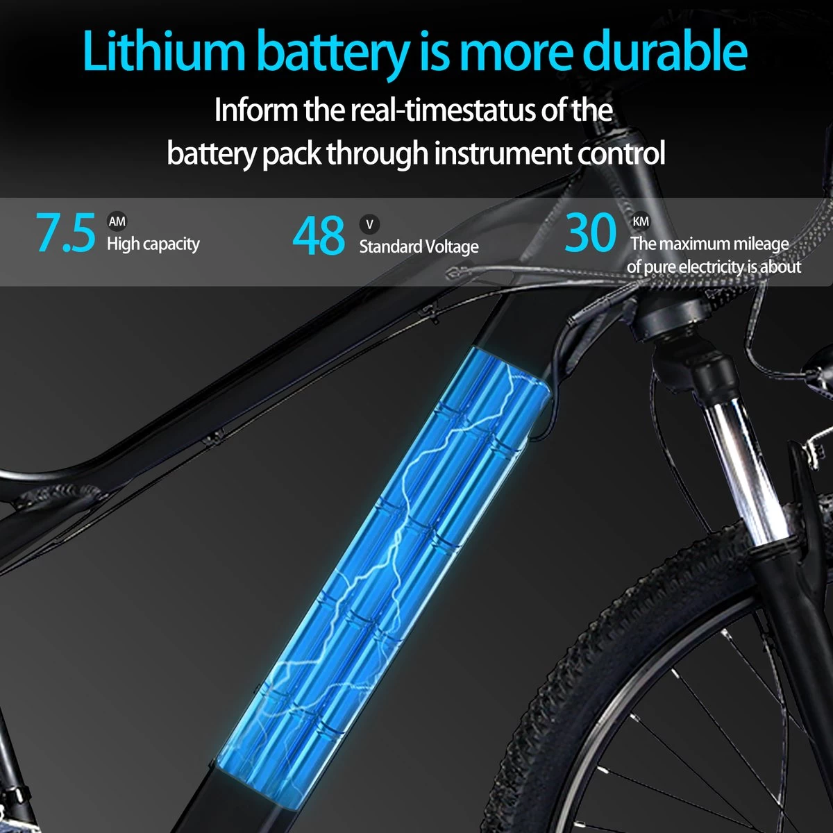 Elektrische Fiets Off-Road | E-Fietsen | Electric Mountain Bike | E-bike | 250W Motor | 26 Inch | Zwart BK7 - Afbeelding 5