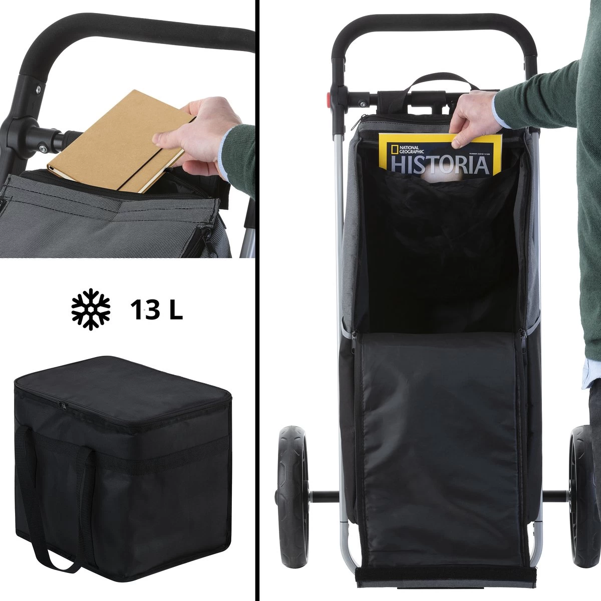 Shoppingcruiser 2 In 1 Boodschappentrolley Voor Achter De Fiets - Fietskar - Robuuste Boodschappenwagen - Allround Bagagekar - Afbeelding 9