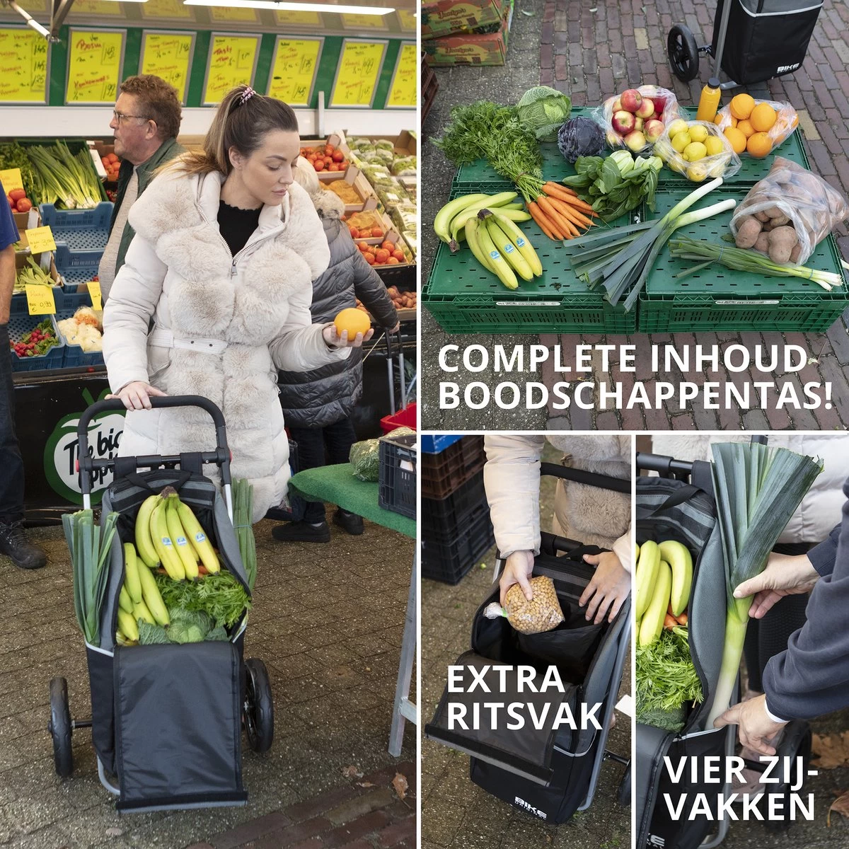 Shoppingcruiser 2 In 1 Boodschappentrolley Voor Achter De Fiets - Fietskar - Robuuste Boodschappenwagen - Allround Bagagekar - Afbeelding 10
