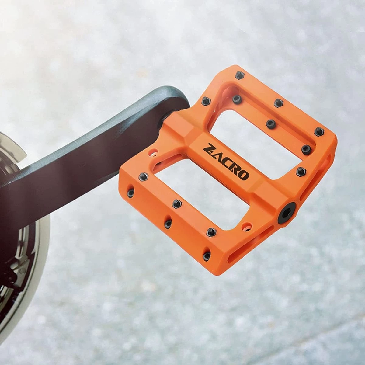 Zacro Fietspedalen - Nylon Antislip Mountainbike Pedalen - Platformpedalen - 9/16 - 2 Lagers - Antislip Waterdicht Anti Stof - Oranje - Afbeelding 8