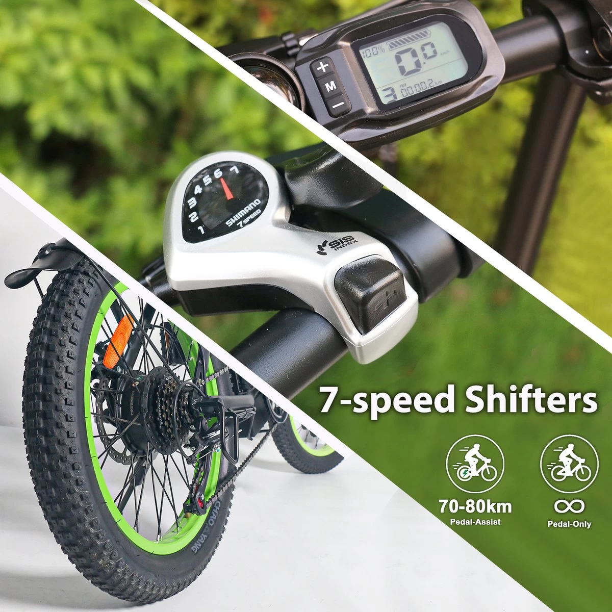 Merkloos Windgoo E20 Urban- Elektrische Fiets - E-bike - 20Inch - 12.5Ah - APP - Fat Tire - 7 Speed Shimano - Afbeelding 7