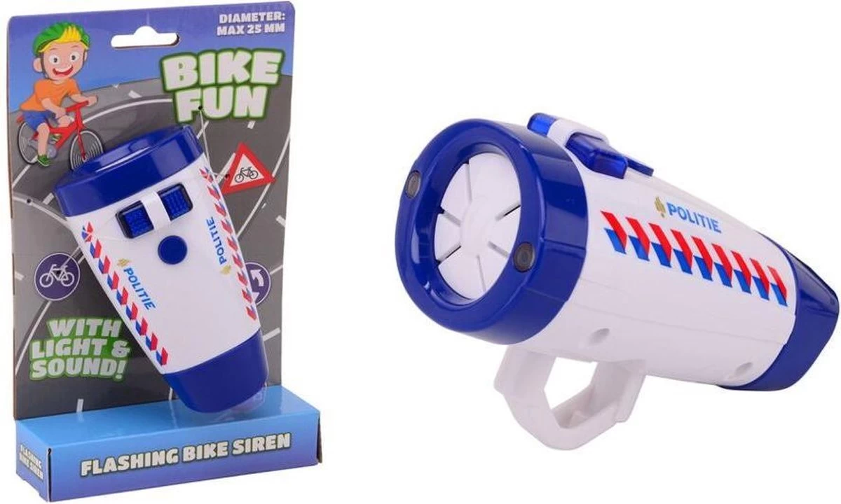 Basic Bike Fun Politie Fietssirene Met Licht En Geluid - Afbeelding 2