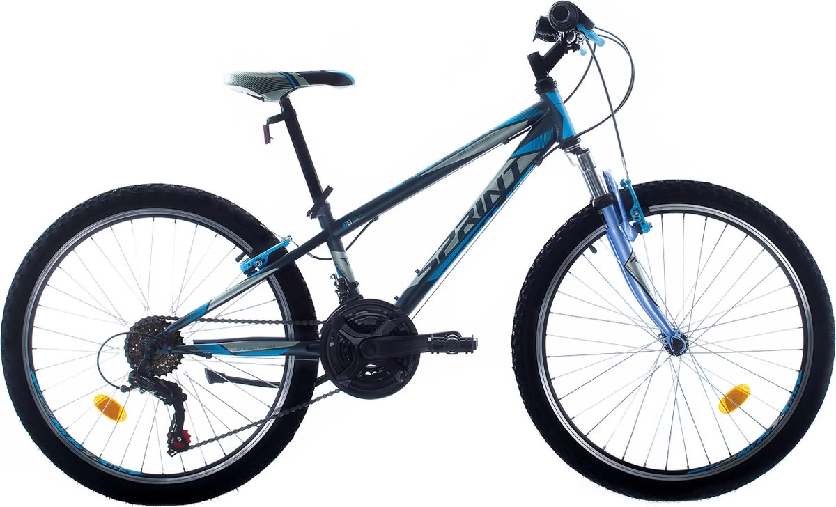 Sprint Casper - Mountainbike 24 Inch - Fiets Met 18 Versnellingen Shimano - Voor Jongens En Meisjes - Blauw/Grijs - Framemaat:28 Cm - BK22SI8721 R13
