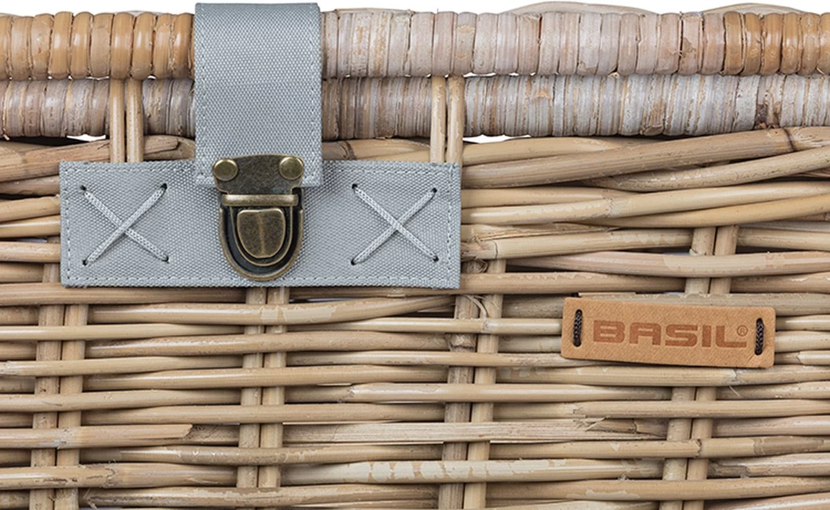 Basil Denton Fietsmand L - Voor - Rotan - Grijs - Large - Afbeelding 4