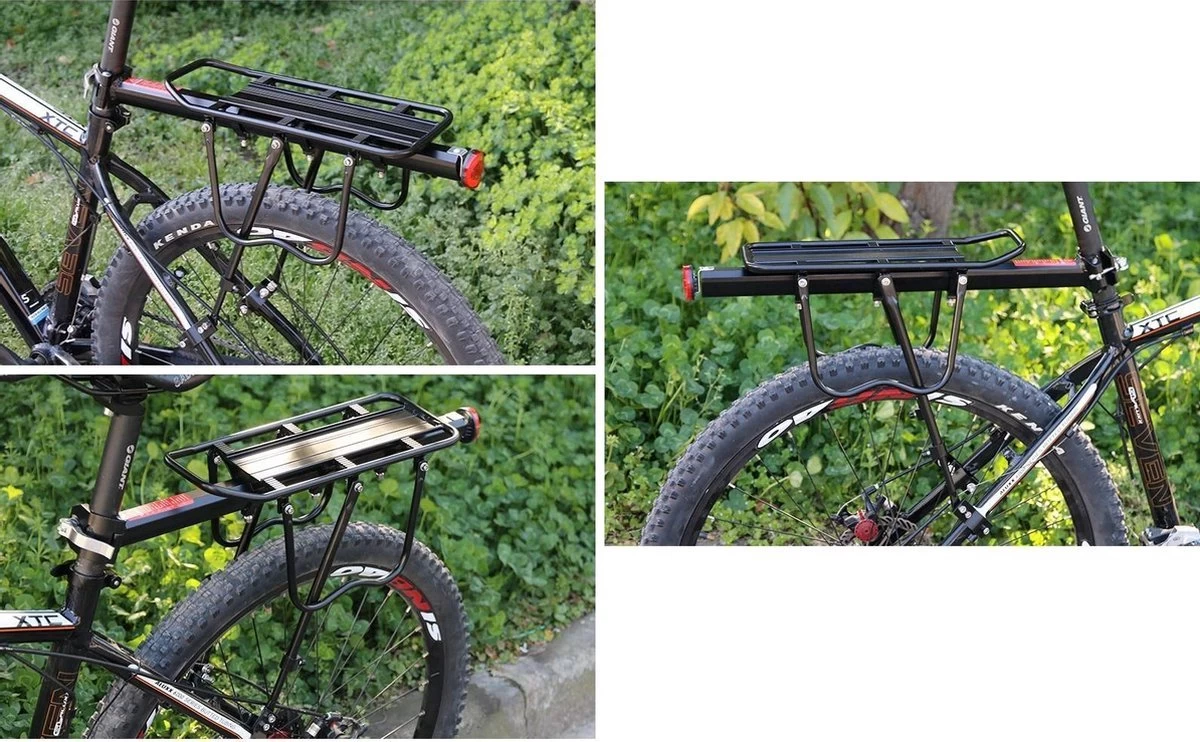 Merkloos Bagagedrager Fiets - Bagagerek Met Zadelpenbevestiging - Aluminium - Zwart - Geschikt Voor Mountainbike & Racefiets - Afbeelding 3