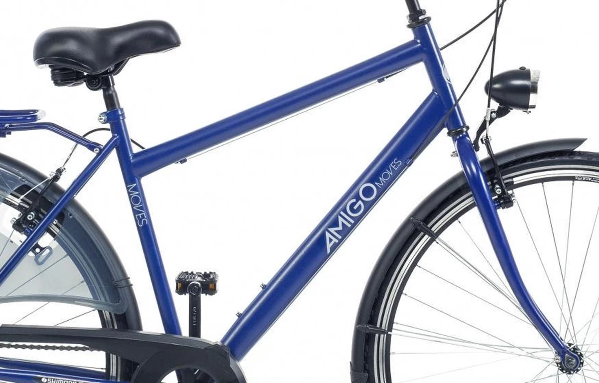Amigo Moves - Stadsfiets 28 Inch - Herenfiets Met 6 Versnellingen - Matblauw - Afbeelding 4
