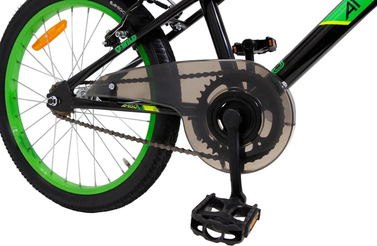 Amigo Wild - Mountainbike 20 Inch - Voor Jongens En Meisjes - Zwart/Groen - Afbeelding 9