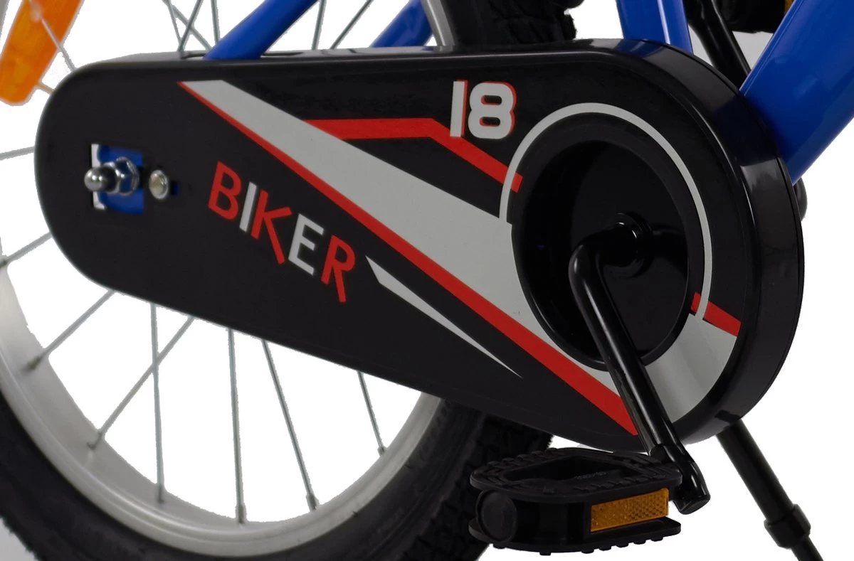 2Cycle Biker Kinderfiets - 18 Inch - Blauw - Jongensfiets - Afbeelding 6