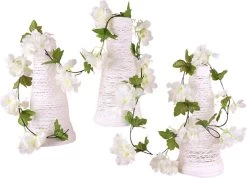 Bloemenslinger Fiets Wit - Stijlvolle Bloemenstreng Voor Fietsmand Of Stuur - 220 CM Bloemen - Plastic Kunstbloemen Fiets Slinger