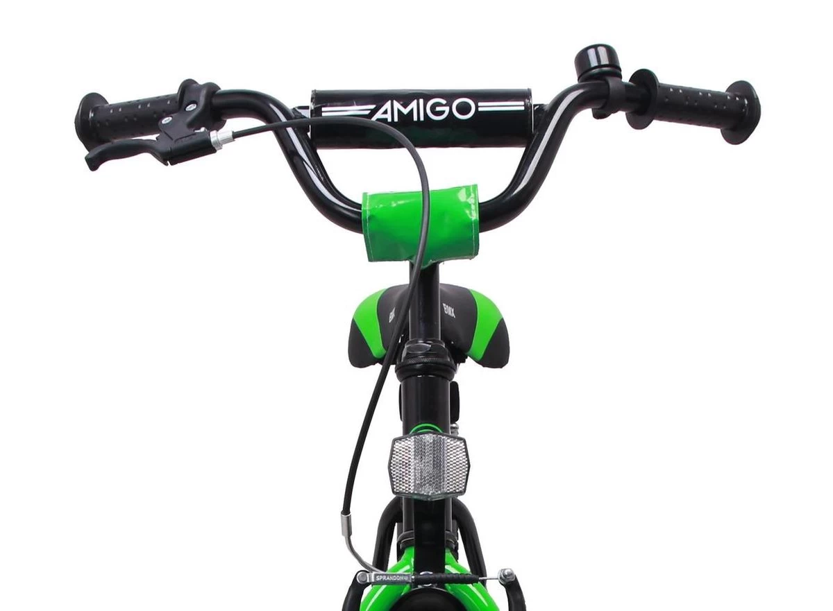 Amigo BMX Fun Jongensfiets - Kinderfiets 16 Inch - Zwart/Groen - Afbeelding 8