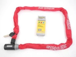 Benson Stahlex Ø5mm / 120cm Kettingslot Fietsslot | 635g Ideaal Gewicht Voor Een Fietser | Zeer Goede Kwaliteit | Rood