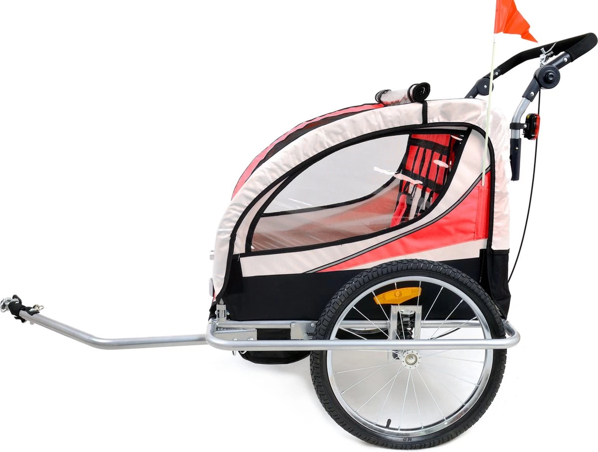 Fietskar Voor Kinderen - Met Buggyfunctie - En Schokbrekers - Rood - Afbeelding 2