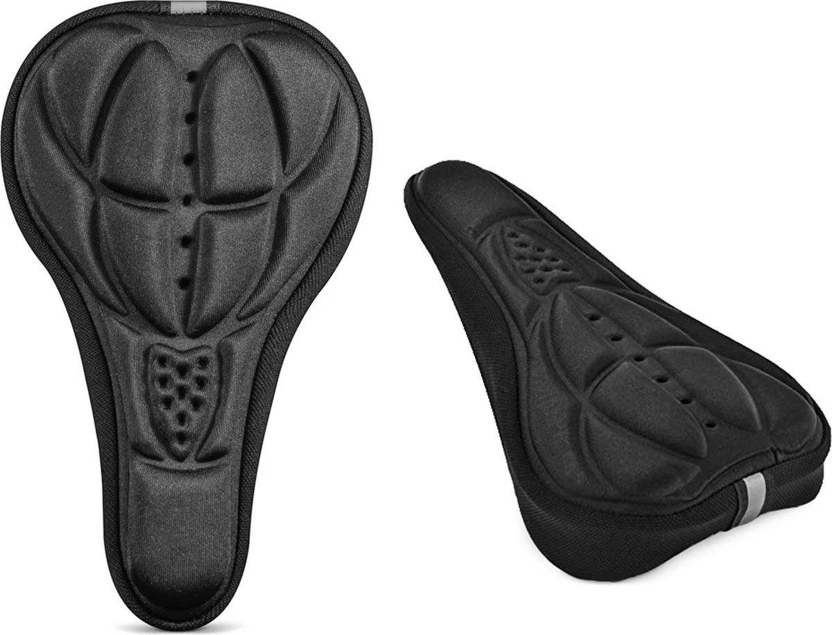Universele 3D Comfort Gel Zadelhoes - Fietszadel Gelzadel Hoes - Fietszadelhoes - Zadeldekje - Zadel Dekje Hoes - Zadelkussen Fietszadeldekje Overtrek - Voor Fiets/E-Bike/Mountainbike/MTB - One-Size - Zwart - Afbeelding 3