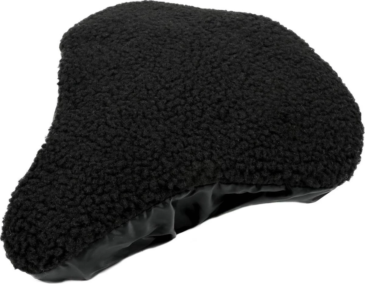 Benson Universele Fiets Zadeldek - Imitatie Schapenvacht - Bont - Zwart