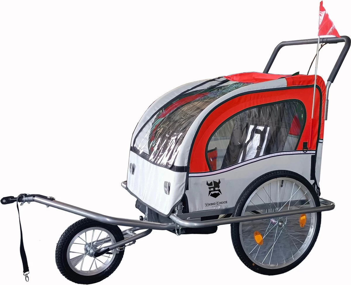 Fietskar Kind - Fietsaanhanger - Met Schokbreker - Rood - Afbeelding 2