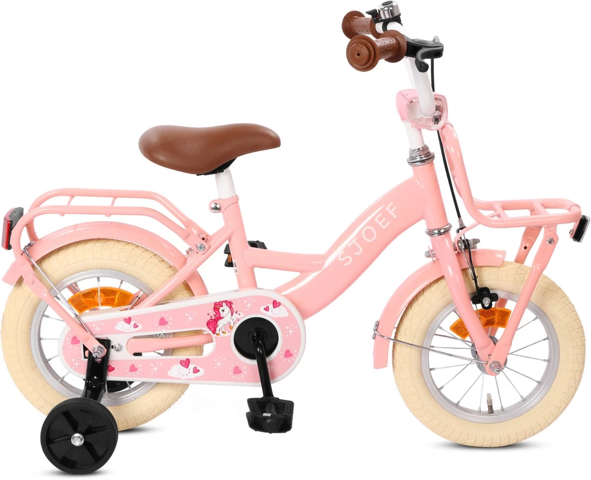 SJOEF Classic Meisjesfiets 12 Inch - Roze
