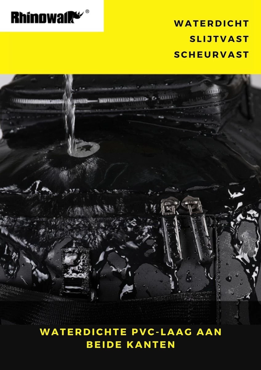Fietstassen Dubbel Rugzak Fietstas Rugtas Bagagedrager Fiets Regenhoes Zwart Groen 60L - RHINOWALK® - Afbeelding 5